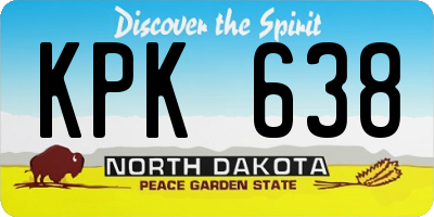 ND license plate KPK638