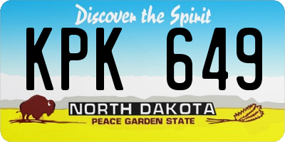 ND license plate KPK649