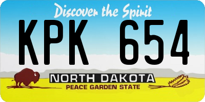 ND license plate KPK654