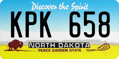 ND license plate KPK658