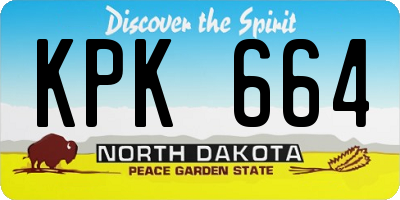 ND license plate KPK664