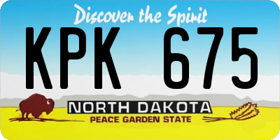 ND license plate KPK675