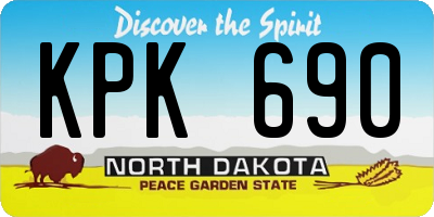 ND license plate KPK690