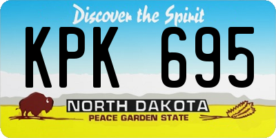 ND license plate KPK695