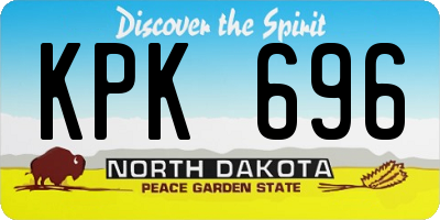 ND license plate KPK696