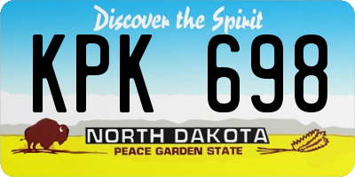 ND license plate KPK698
