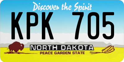 ND license plate KPK705