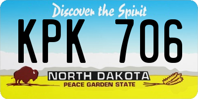 ND license plate KPK706