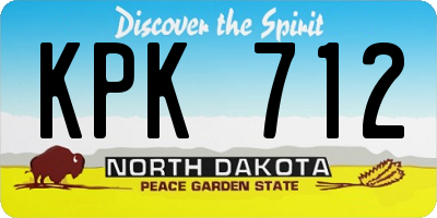 ND license plate KPK712
