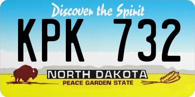ND license plate KPK732