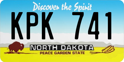 ND license plate KPK741