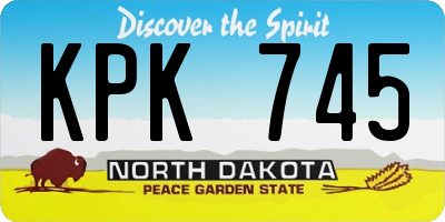ND license plate KPK745