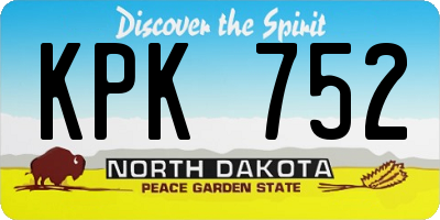 ND license plate KPK752