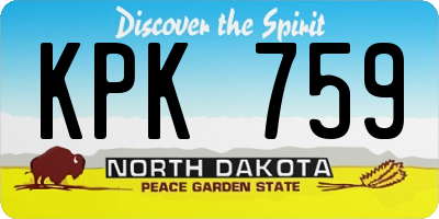 ND license plate KPK759