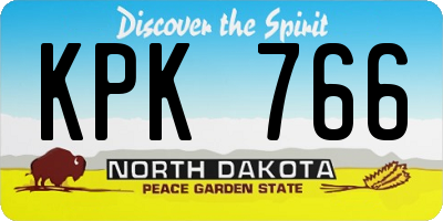 ND license plate KPK766