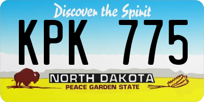ND license plate KPK775