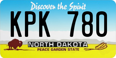 ND license plate KPK780
