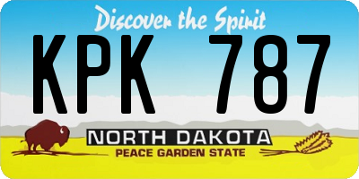 ND license plate KPK787