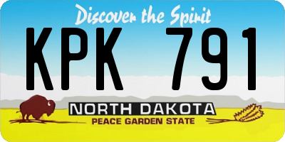ND license plate KPK791
