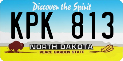 ND license plate KPK813