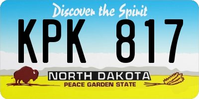 ND license plate KPK817