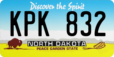 ND license plate KPK832