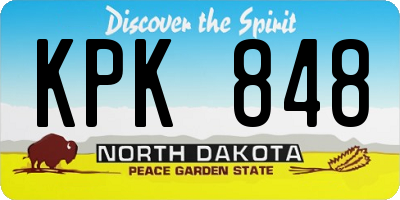 ND license plate KPK848