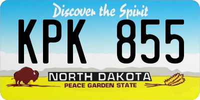 ND license plate KPK855