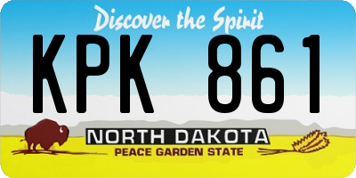 ND license plate KPK861