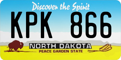 ND license plate KPK866