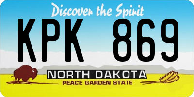 ND license plate KPK869