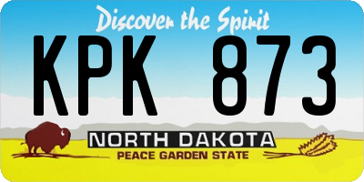 ND license plate KPK873