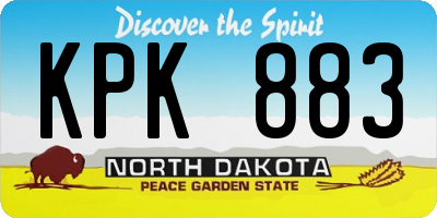 ND license plate KPK883