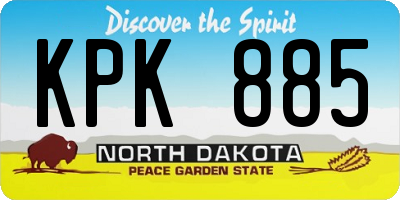 ND license plate KPK885