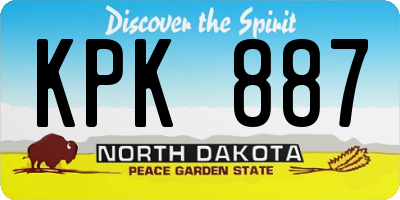 ND license plate KPK887