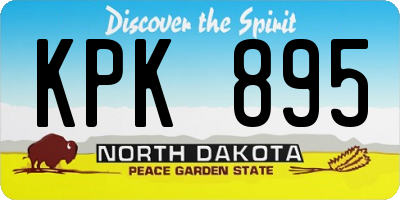 ND license plate KPK895