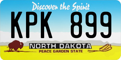 ND license plate KPK899