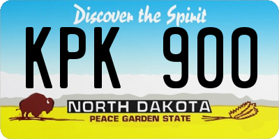 ND license plate KPK900