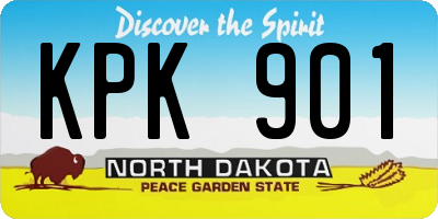 ND license plate KPK901