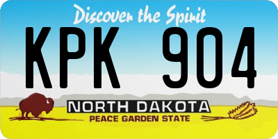 ND license plate KPK904