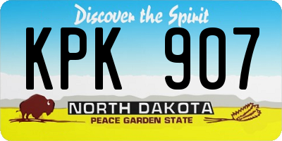 ND license plate KPK907