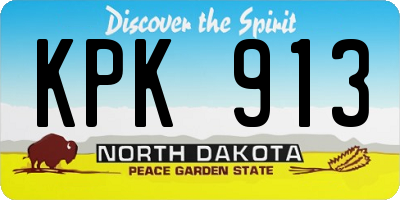 ND license plate KPK913