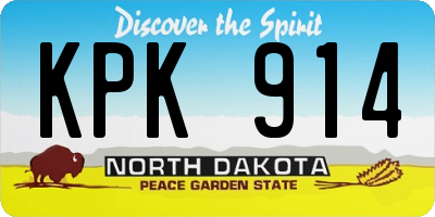 ND license plate KPK914