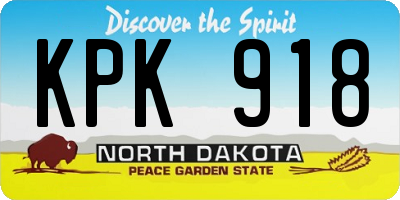 ND license plate KPK918