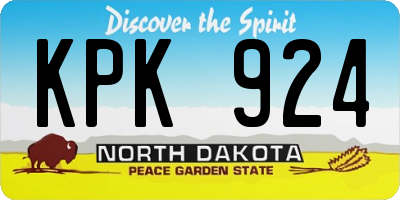 ND license plate KPK924