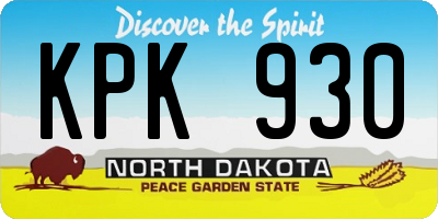 ND license plate KPK930