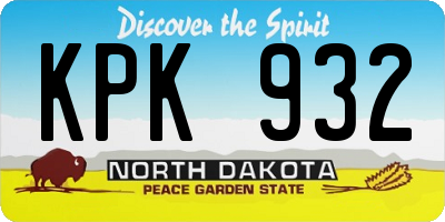 ND license plate KPK932