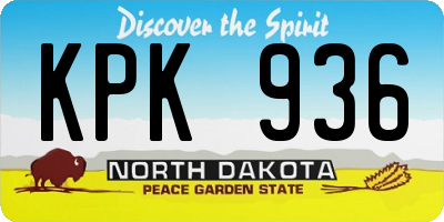 ND license plate KPK936