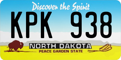 ND license plate KPK938