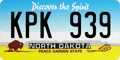 ND license plate KPK939